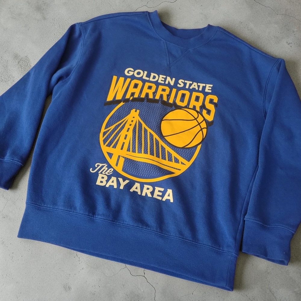 NBA Golden State Warriors Oversized Sweatshirt Kids Size Large Youth 10/12 Blue